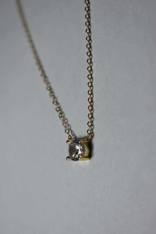 ``R3499` REAL 18K Gold Plated 925 Sterling Silver Necklace With 5A Graded Zirconia