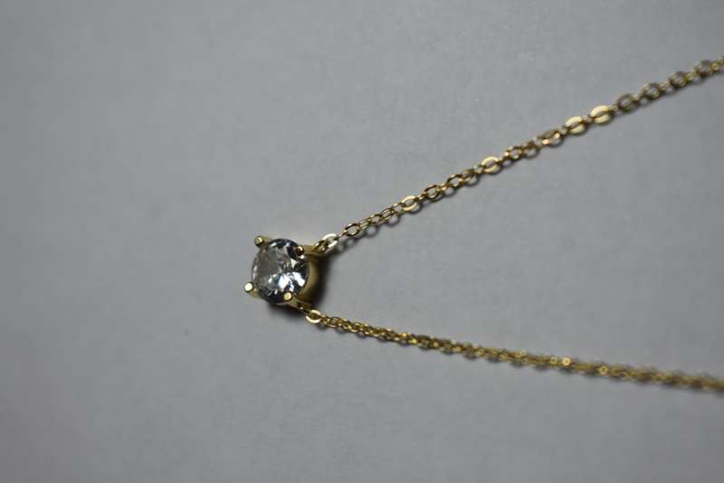 ``R3499` REAL 18K Gold Plated 925 Sterling Silver Necklace With 5A Graded Zirconia