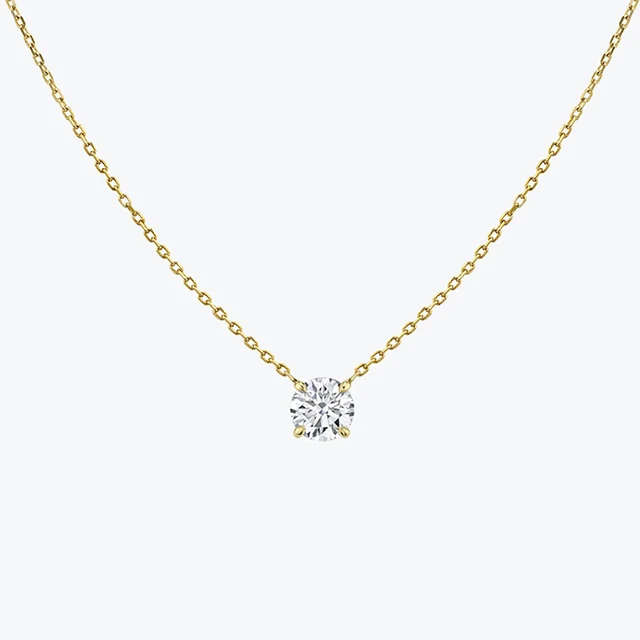 ``R3499` REAL 18K Gold Plated 925 Sterling Silver Necklace With 5A Graded Zirconia