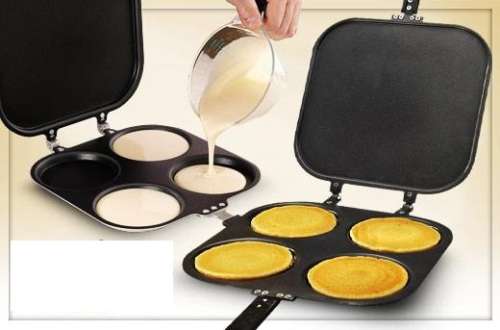 Super Pancake Pan makes 4 pancakes at once