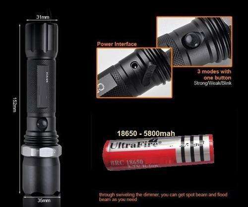CREELED Zoom Torch 1200 Lumens 4200mah with plastic casing - SPECIAL LIMITED OFFER !!!