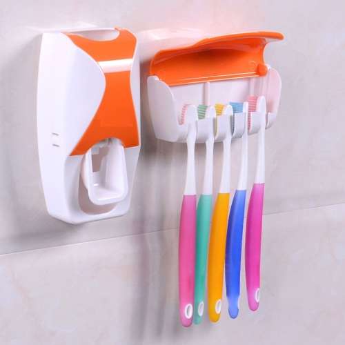 Auto Toothpaste Dispenser with toothbrush Holder