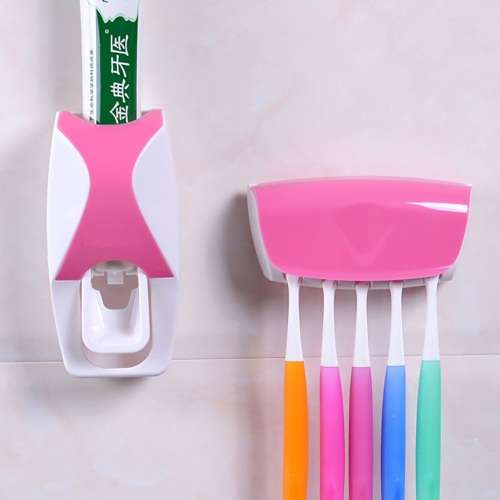 Auto Toothpaste Dispenser with toothbrush Holder
