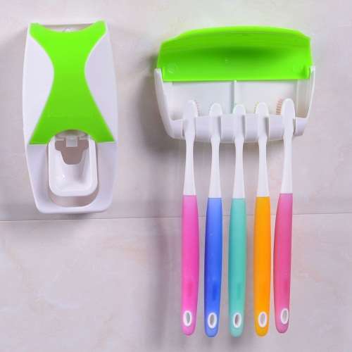 Auto Toothpaste Dispenser with toothbrush Holder