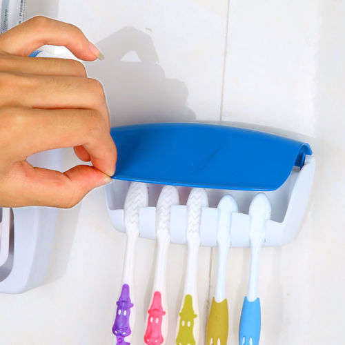 Auto Toothpaste Dispenser with toothbrush Holder