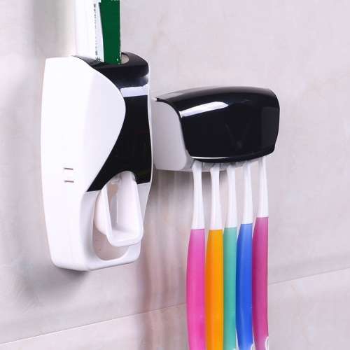 Auto Toothpaste Dispenser with toothbrush Holder