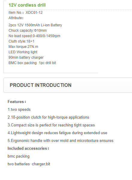 Xcort Cordless Drill 2 speeds 12V Powered by Li-ion Technology (New & Improved)