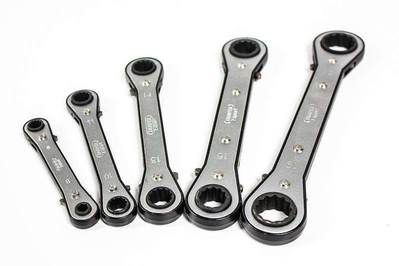5 Piece Ratchet Ring Spanner Set (Black & Silver) - LOW POSTAGE!!!