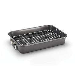 Non-Stick Roasting Tray & Grill with handles 36cm x 26cm x 6cm