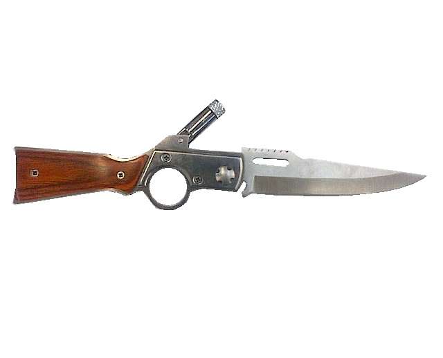 Special!!! Shot gun design Hunting Knife 20.5cm with safety & Light