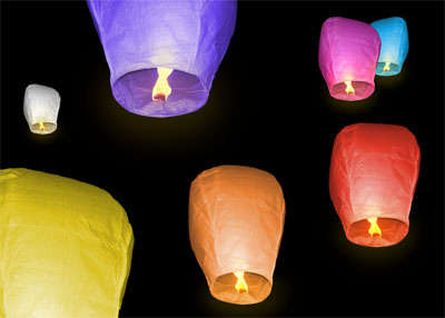 Sky lantern 10 pack (various colours) - NEW!!! BULK PRICES AVAILABLE!!!