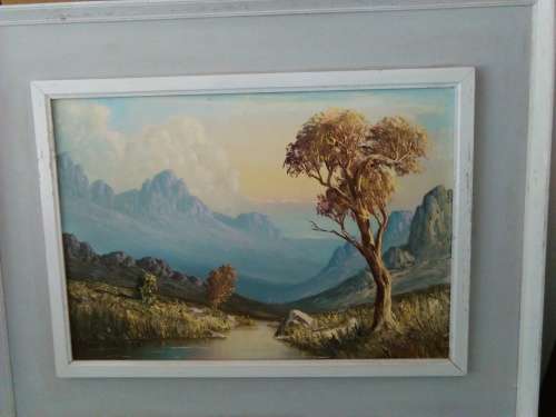 Original vintage oil on board by H Potgieter, estate find