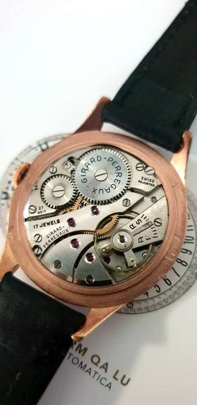 Vintage Swiss Girard Perregaux mens wristwatch - Rose gold plated