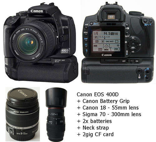 Canon EOS 400D plus lenses