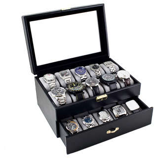 Luxury 2 Tier 20 Slot Watch Display Storage Case