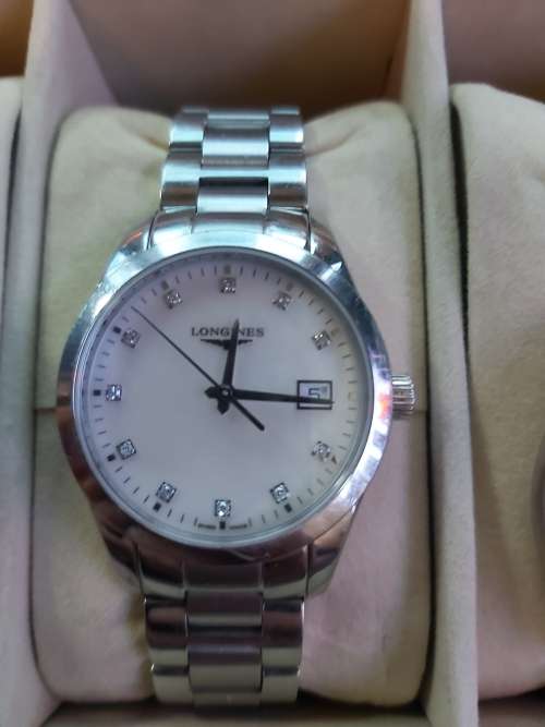 LONGINES MOTHER OF PEARL WITH REAL DIAMOND DIALS L2.386.2!!