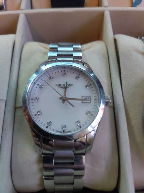 LONGINES MOTHER OF PEARL WITH REAL DIAMOND DIALS L2.386.2!!