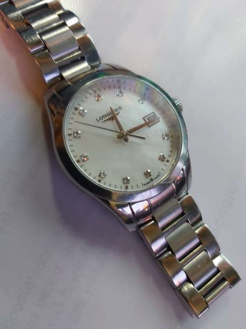 LONGINES MOTHER OF PEARL WITH REAL DIAMOND DIALS L2.386.2!!
