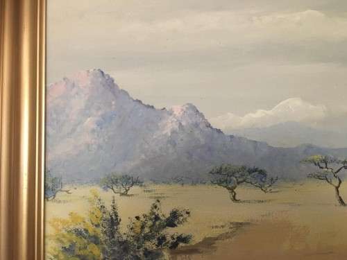 SA LISTED ARTIST - WIM BAARTMAN (1919-1985) ORIGINAL LANDSCAPE OIL ON BOARD IN BEAUTIFUL GOLD FRAME