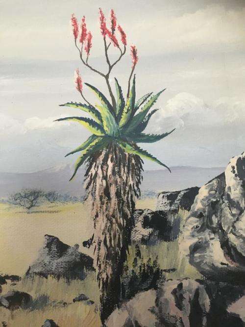 SA LISTED ARTIST - WIM BAARTMAN (1919-1985) ORIGINAL LANDSCAPE OIL ON BOARD IN BEAUTIFUL GOLD FRAME
