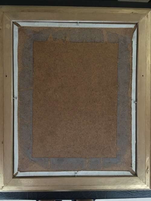 ORIGINAL BORIS CHEZAR - OIL AND SAND PAINTING ON CANVASS ATTACHED TO BOARD IN GOLD FRAME