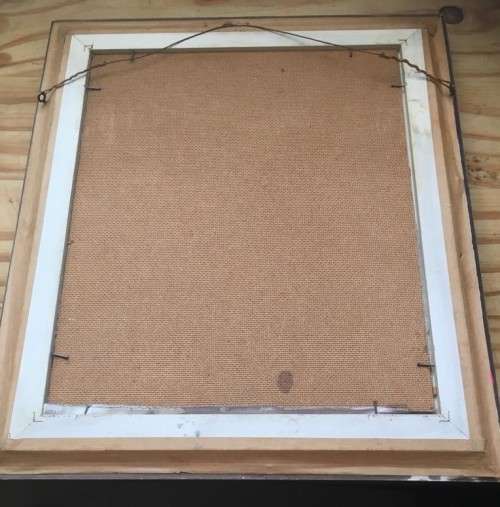 ORIGINAL NEL MCKEITH - BEAUTIFUL COSMOS OIL ON CANVAS ATTACHED TO BOARD IN GOLD FRAME