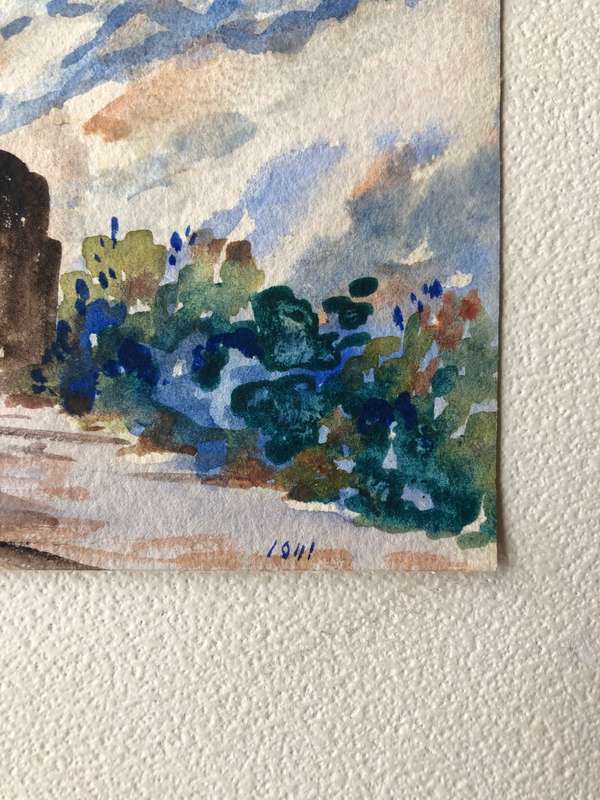 RARE - 1941 F. HILDEBRAND ORIGINAL BAINSKLOOF CAPE TOWN WATERCOLOR/GOUACHE PAINTING BEHIND GLASS