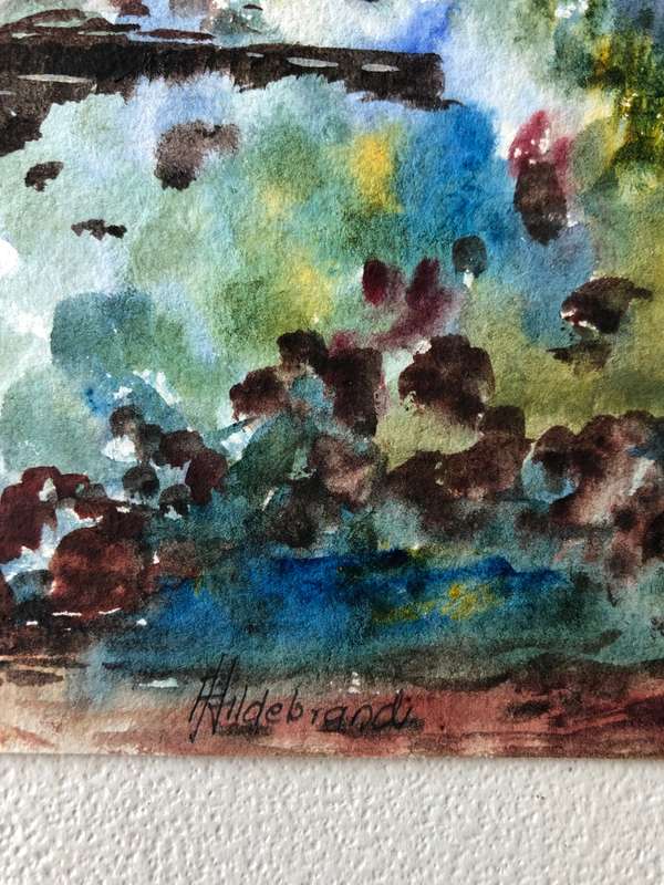 RARE ORIGINAL - F HILDEBRAND WATERCOLOUR & GOUACHE  - WYLLIES POORT TRANSVAAL