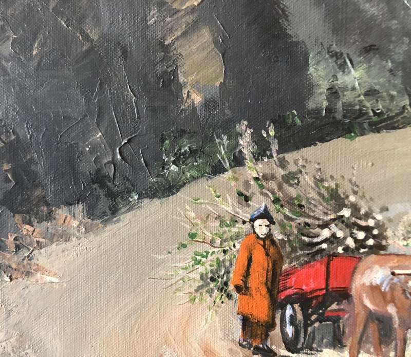ORIGINAL SOUTH AFRICAN ARTIST - LYNDEN LUND - HUGE  OIL PAINTING ON CANVAS `ON THE PASS`