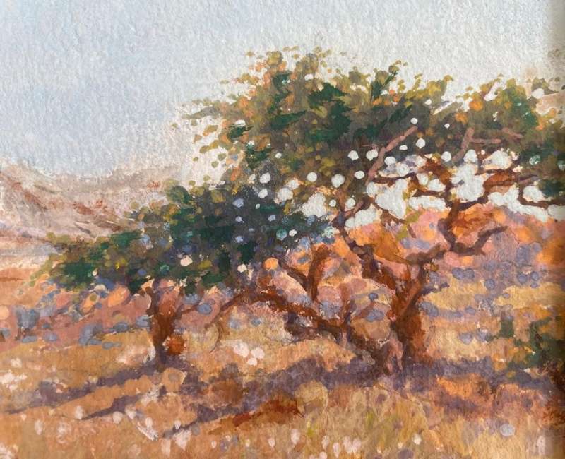 ORIGINAL JOHANNES BLATT (1905-1972) WATERCOLOUR DATED 1937 - SIGNED-INSCRIBED- NAMIBIAN LANDSCAPE