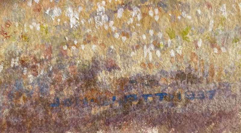ORIGINAL JOHANNES BLATT (1905-1972) WATERCOLOUR DATED 1937 - SIGNED-INSCRIBED- NAMIBIAN LANDSCAPE