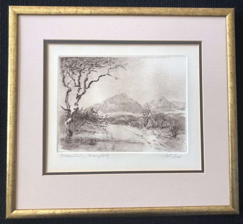 ORIGINAL JOHANNES BLATT (1905-1972) NAMIBIAN ETCHING - SIGNED AND INSCRIBED