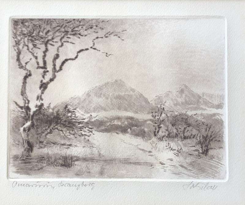 ORIGINAL JOHANNES BLATT (1905-1972) NAMIBIAN ETCHING - SIGNED AND INSCRIBED