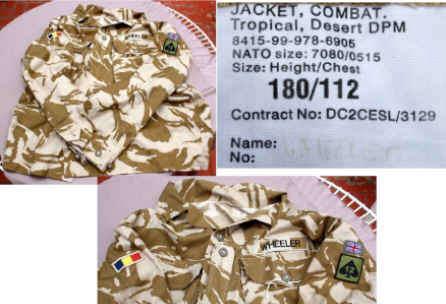 British Army Jacket, Combat, Tropical, Desert DPM Size 118/112