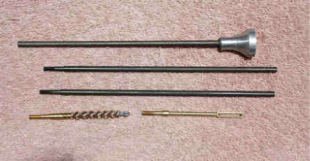 R4 Rifle Collapsible Ram Rod with Brush & 2x4 Cloth Fitting. In Serviceable Condition