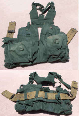 Rhodesian Army Skeleton Webbing, Padded Shoulder Harness & Web Belt