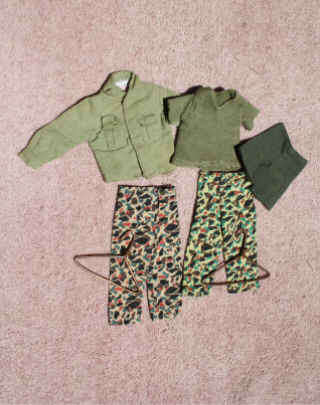 Original GI Joe Camouflage and OD Clothing Circa 1960