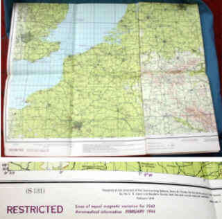 ORIGINAL USAAF/RAF Aeronautical Map London to Berlin dated 1944