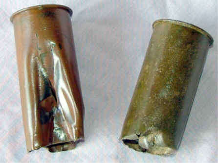 2 x ORIGINAL  British 37mm Maxim Nordenfeldt Pom Pom Cartridge Cases