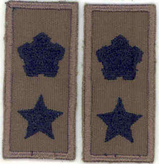 Pair of Old Nutria Cloth SADF Commandant Collar Rank Badges