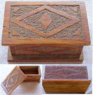 Carved Wood Trinket Box