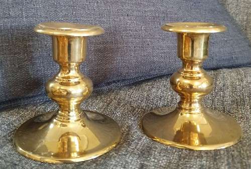 2 solid brass candle Holders