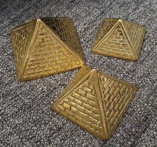 Set of 3 Small Brass Pyramids