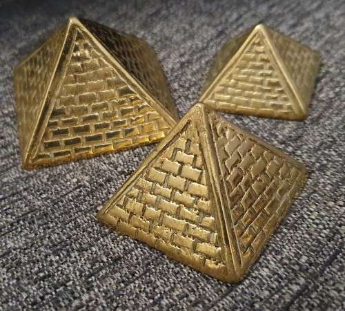 Set of 3 Small Brass Pyramids