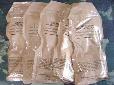 MRE (Meal Ready to Eat) Strawberry Milkshake Pack of 5