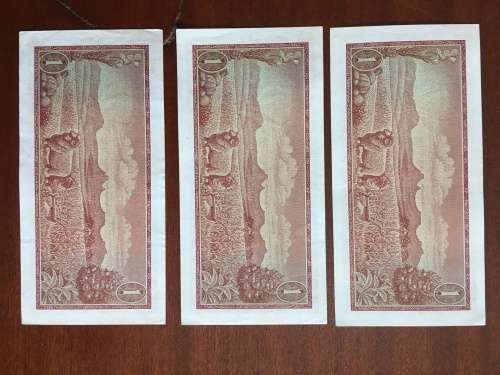 One/een Rand Note 3x Consecutive numbers 1972 1st Issue A/UNC-A638822677, A638822678, A638822679