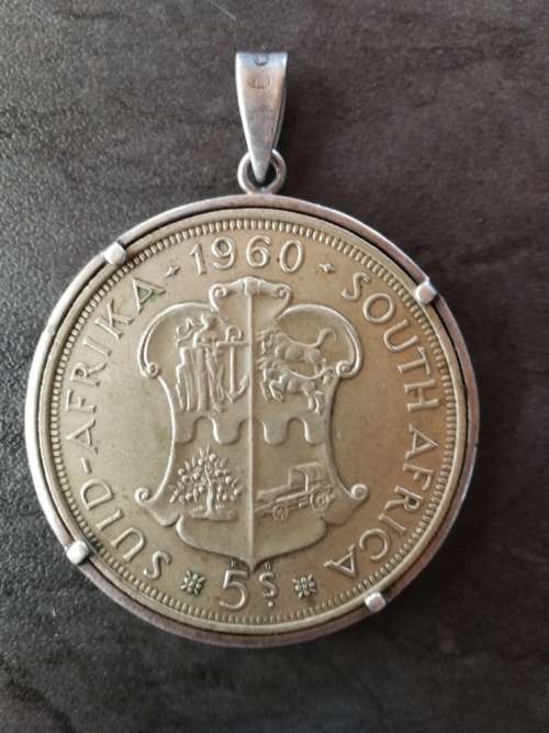 SA 5 Shilling Coin Pendant 1960