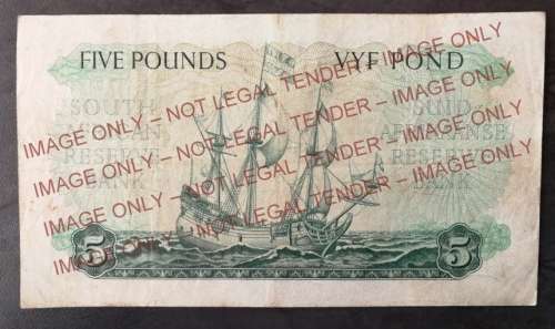 1953 Five Pounds (5 Pond) Note 3rd Issue - M.H. de Kock