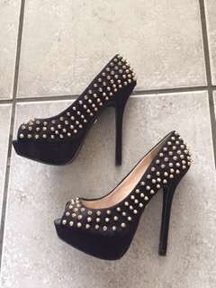 Sissy Boy Peeptoe Heels - Black *MASS CLEARANCE*