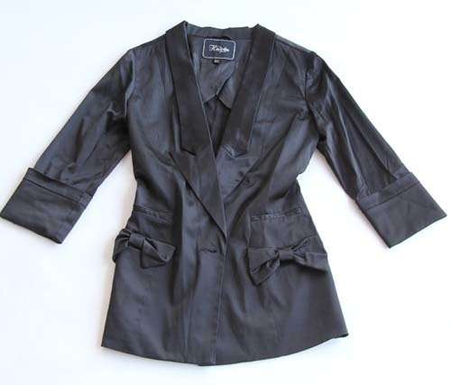 Black Satin Tuxedo Style Jacket *MASS CLEARANCE*